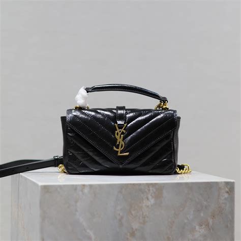 grand sac college ysl|COLLEGE mini chain bag in shiny crackled leather.